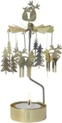 Produktbild von Goldene Elch Teelichtkarussell - Pluto Design