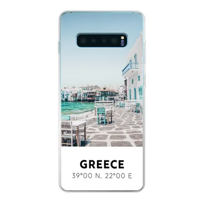Produktbild von MuchoWow® Handyhülle Schutzhülle Hülle für Samsung Galaxy S10 Plus Griechenland - Meer - Blau Silikon Softcase Handy Hülle - Schutzhülle