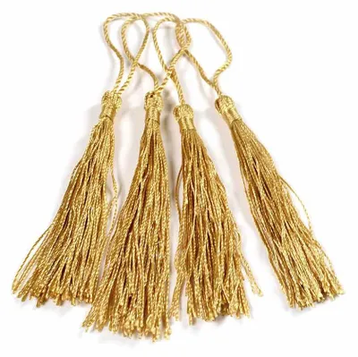 Produktbild von Vintageparts Quasten Perlgarn gold 125 mm lang, 4 Stück