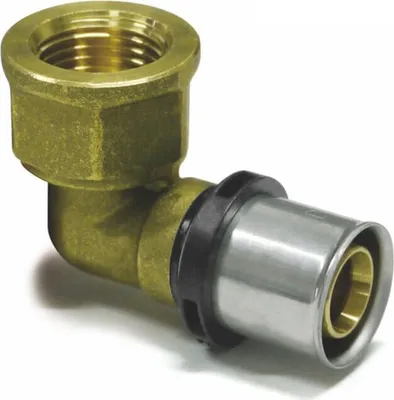Obrázek produktu pro Sanpro lisovací koleno 90° - ohyb vnitřní závit, velikost 16x2 - závit 3/4"