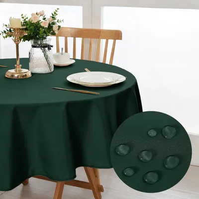 Productafbeelding van Ronde tafelkleed, diameter 180 cm, groen, vlekbestendig, afwasbaar, polyester