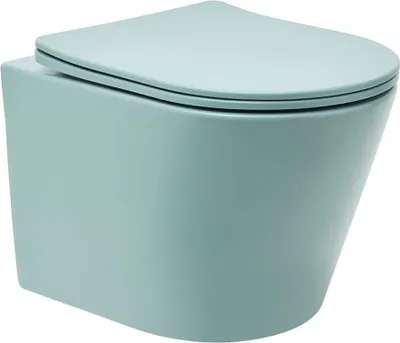 Produktbild von SAT Infinitio Wand-WC-Set Hänge-WC spülrandlos WC-Sitz Absenkautomatik inkl. Montageset, Grün matt