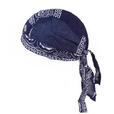 Produktbild von Baumwolle Männer Frauen Piraten Radfahren Cap Fahrrad Stirnband Hut Bandana Kopftuch-Marineblau