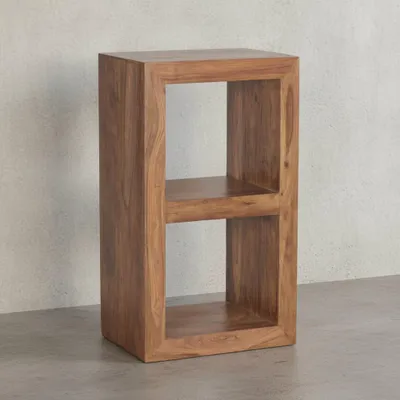 Rustikales Standregal_ Massivholz_ Akazie/Sheesham_ vielseitig nutzbar_ handgefertigt_ einfache Pflege - KADIMA DESIGN_Farbe_ Braun_ Größe_ 50x35x88 cm_#sku_BARWL1.203#