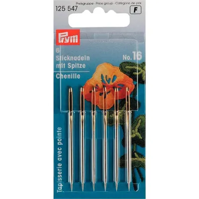 Obrázok produktu pre Prym 11255470, Ručné šitie, Žinylková ihla, Kov, Strieborná, 6 kusov