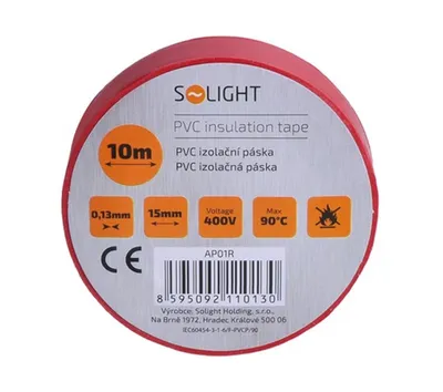 Obrázok produktu pre Solight Izolačná páska 15mm x 0,13 mm x 10m, červená AP01R