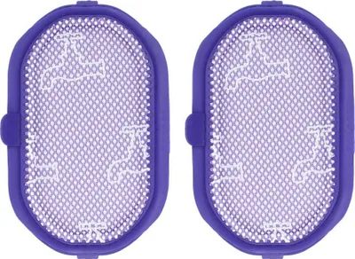 Produktbild von 2 waschbare HEPA-Ersatzfilter für Dyson Akku-Staubsauger (Modellreihe DC30, DC31, DC34, DC35, DC44, DC45, DC56 / D30). Hochwertiges Filtermaterial blockiert effektiv Feinstaub, Schwebstaub und allergene Partikel – zur Vermeidung von Sekundärluftverschmutzung. Jeder Filter ist vollständig waschbar: einfach monatlich unter fließendem Wasser reinigen und lufttrocknen. Empfohlener Austausch alle 3–6 Monate für konstante Saugleistung. Lieferumfang: 2 Stück exakt passende Vorfilter, kompatibel mit Originalgehäuse