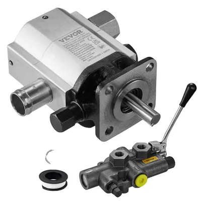 Immagine prodotto di VEVOR Set di pompe idrauliche per spaccalegna, 16 GPM, pompa ad ingranaggi idraulica a 2 stadi da 4000 PSI in alluminio, con valvola, ingresso 1'', uscita 1/2'' NPT 3600 giri/min, per spaccalegna con motore piccolo