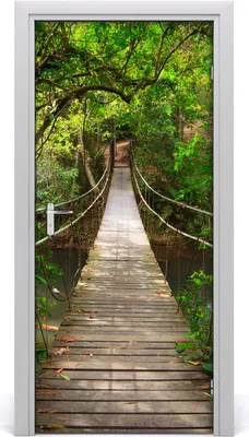 Produktbild von Tulup Türaufkleber 95x205 cm Dekorative Aufkleber Selbstklebend Wasserdichte Tapete Abnehmbar Schlafzimmer Wohnzimmer Wohnkultur - Hängebrücke