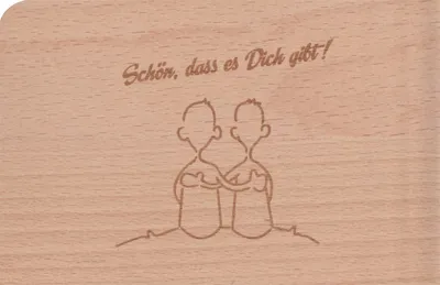 Produktbild von Holzpostkarte "Schön, dass es Dich gibt!"