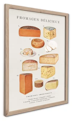 Produktbild von MODERNPIK FROMAGES Wandbild 30 x 40 cm – Käse-Motiv für Küche und Esszimmer