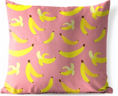 Produktbild von MuchoWow® Outdoor Kissen - Banane - Rosa - Tropisch - 40x40 cm - Wetterfest - Lounge Kissen - Kopfkissen - Interieur - Polster mit Bild