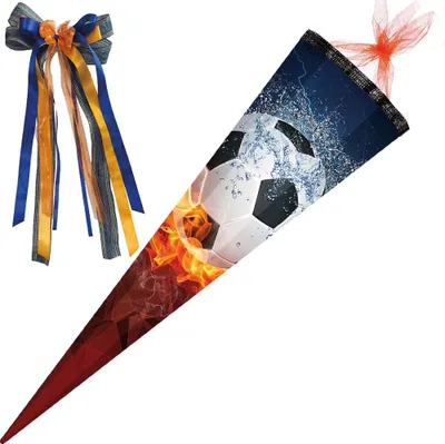 Produktbild von Nestler Schultüte Fussball 85 cm mit Schleife