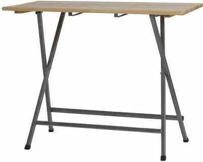 Produktbild von Stehtisch Kiefer 140 x 70 cm Gestell aus Stahl in grau, Tischplatte aus Kiefernholz in natur