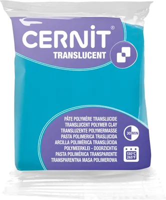 Zdjęcie produktu dla Cernit Polymer Clay Translucent Glinka polimerowa Turquoise Blue 56 g