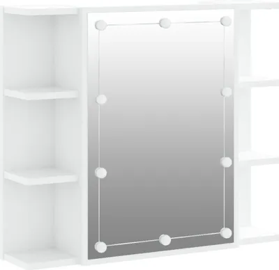 Obrázek produktu pro Zrcadlová skříňka s LED bílá s vysokým leskem 70 x 16,5 x 60 cm