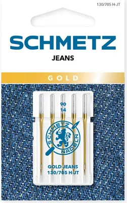Obrázek produktu pro Jehly na džínsovinu zlaté 130/705 H-JT VDS 90 GOLD JEANS