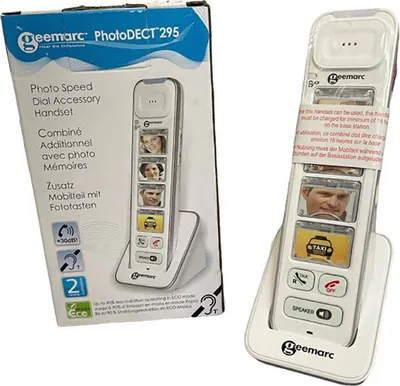 Produktbild von Geemarc PHOTODECT 295 Zusatz-Telefon - schnurloses Schwerhörigen 30 dB -Telefon mit 4 Fototasten und Lautsprecher - besonders praktisch bei Demenz - Deutsche Version