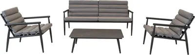 Loungeset Harper 76 x 72 x 168 cm Aluminium Olefin SPC Anthrazit Grau_Natur24