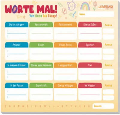 Produktbild von Spiele-Block Worte mal - Von Aaa bis Stopp A5