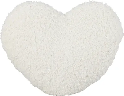 Image de Oreiller Heart, imitation agneau 35x33cm, blanc