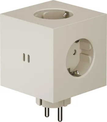 Produktbild von AVOLT Mehrfachstecker SQUARE 2 hellbeige | 7,6x11,3cm