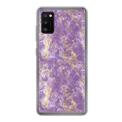 Produktbild von MuchoWow® Handyhülle Schutzhülle Hülle für Samsung Galaxy A41 Marmor - Lila - Gold - Muster Silikon Softcase Handy Hülle - Mobiltelefon