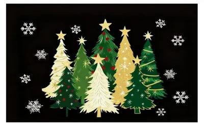Image de Paillasson de Noël antidérapant, lavable, 45x75 cm. Paillasson d'entrée, tapis de protection, décoration de Noël