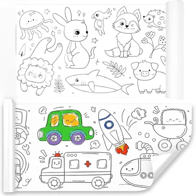 Immagine prodotto di 2 rotoli di carta da disegno, rotoli di carta da disegno per bambini, carta da pittura tagliabile, carta da pittura, rotolo, poster da dipingere fai-da-te per bambini