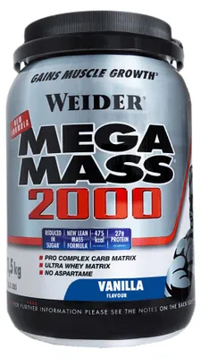 Image de Gainers - Weider - Mega Mass 2000 (1500g) - Saveur Vanilla