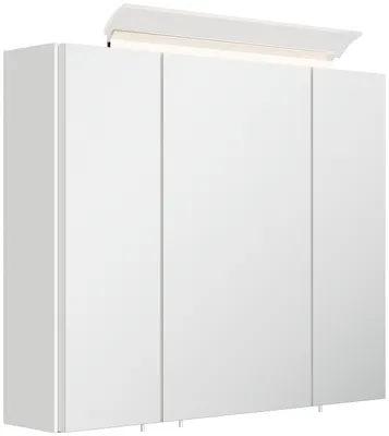 Produktbild von Spiegelschrank 75cm inkl. Design LED-Lampe und Glasböden weiss hochglanz
