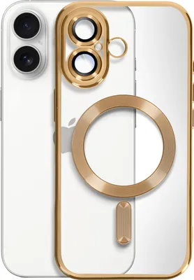 Immagine prodotto di Avizar, custodia MagSafe in silicone per iPhone 16 con cornice cromata, oro