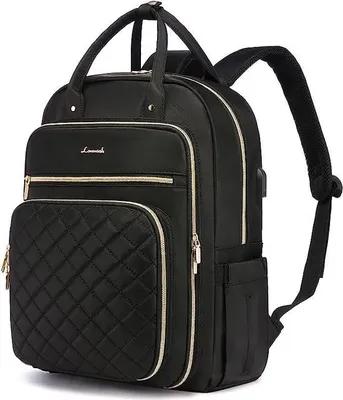 Immagine prodotto di Zaino per laptop da donna, 17,3 pollici, zaino per donne, zaino per la scuola, zaino per l'università, il lavoro, il viaggio, zaino idrorepellente per pendolari con porta di ricarica USB, zaini da donna