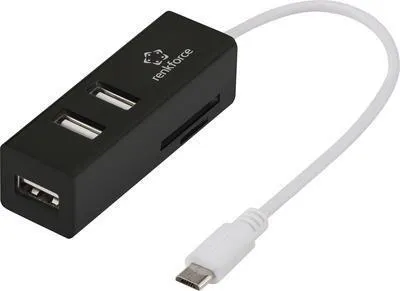 Zdjęcie produktu dla RF-4995192 3-portowy hub USB 2.0 z wbudowanym czytnikiem kart SD i funkcją OTG (RF-4995192)