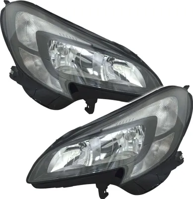 Produktbild von TYC Scheinwerfer Set für Opel Corsa E 14- Schwarz Tagfahrlicht H7 LWR Stellmotor