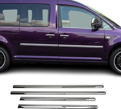 Image de Garniture Baguette de porte latérale pour VW Caddy 2003-2015 chromé inox 4Pcs