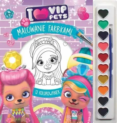 Immagine prodotto di Malowanie farbkami. Amo gli animali VIP - (libro da colorare per bambini)