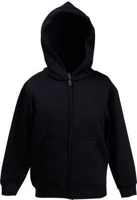 Produktbild von Fruit of the Loom - Kids Premium Hooded Sweat-Jacket - Black - 128