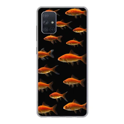 Produktbild von MuchoWow® Handyhülle Schutzhülle Hülle für Samsung Galaxy A71 Goldfisch - Tiere - Schwarz Silikon Softcase Handy Hülle - Kartenbesitzer