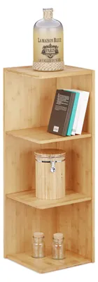 Eckregal aus Bambus, 85,5x29x29 cm, 3 Fächer, offen, Natur