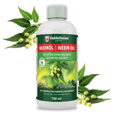 Produktbild von Veddelholzer 750 ml Premium kaltgepresstes 100% natürliches Neemöl mit natürlichem Emulgator natürliche Pflanzenpflege für drinnen & draußen