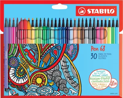Obrázok produktu pre Prémiové fixky - STABILO Pen 68 - balenie 30 kusov - s 30 rôznymi farbami