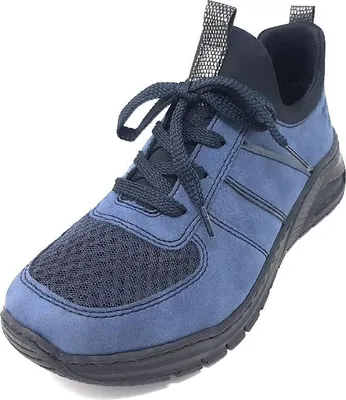 Imagen del producto de Zapatos deportivos para mujer Rieker Morelia, tipo botín con cordones, color azul, para uso diario