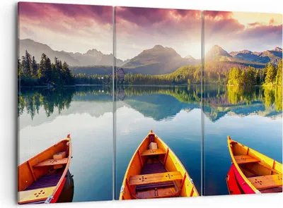 Produktbild von Bild auf Leinwand - Leinwandbild - See Natur - 105x70cm - Wand Bild - Wanddeko - Wandbilder - Leinwanddruck - Bilder - Kunstdruck - Wanddekoration - Leinwand bilder - Wandkunst - CE105x70-3579