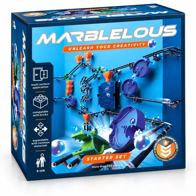 Imagen del producto de Marblelous Murmelbahn XL, set de inicio de 500 piezas, STEM