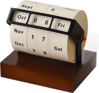 Produktbild von Ewiger Kalender aus Holz, Countdown-Kalender bis 2026, geeignet als Dekoration für Schul- und Bürotische.