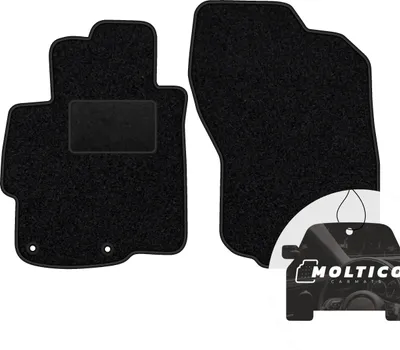 Produktbild von moto-MOLTICO Vorne Fußmatten Auto Velours Autoteppiche Schwarz Automatten Set 2-teilig passend für Mitsubishi Lancer 2007-2016