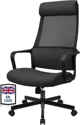 Produktbild von Bürostuhl MELOKEA Bürostuhl, Ergonomischer Bürostuhl, Drehstuhl mit Lordosenstütze und verstellbarer Kopfstütze, Höhenverstellbarer Lenkstuhl, Bürostu