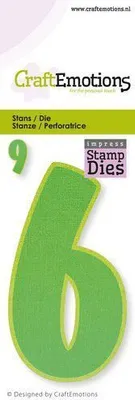 Produktbild von CraftEmotions Impress Stempel & Stanzschablone - Zahlen 6 oder 9