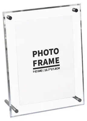 Image de Cadre photo transparent en acrylique pour la présentation de certificats et de photos, avec structure métallique, 12 x 16 cm